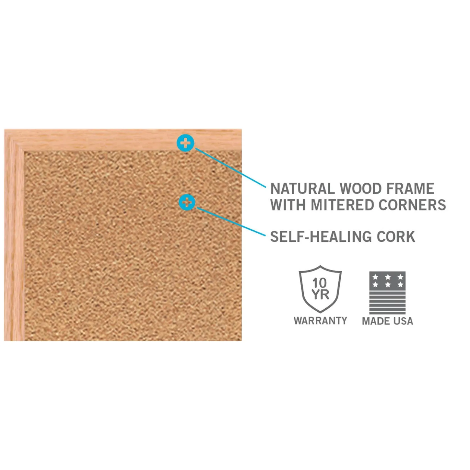 Cork Board with Oak Frame 10'x4'