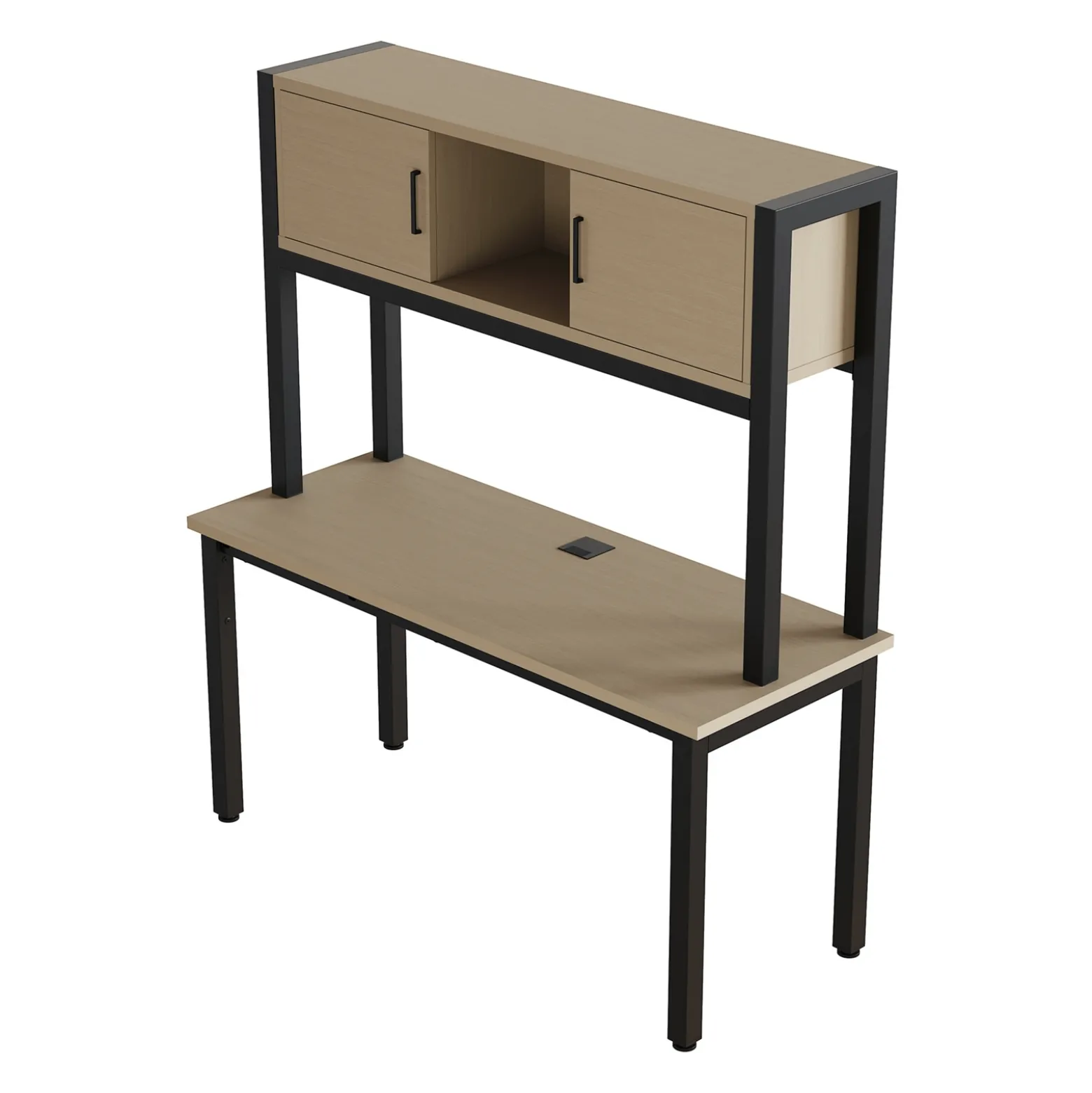 Cortez 60” Credenza Desk w/ Hutch - 60"Wx24"D