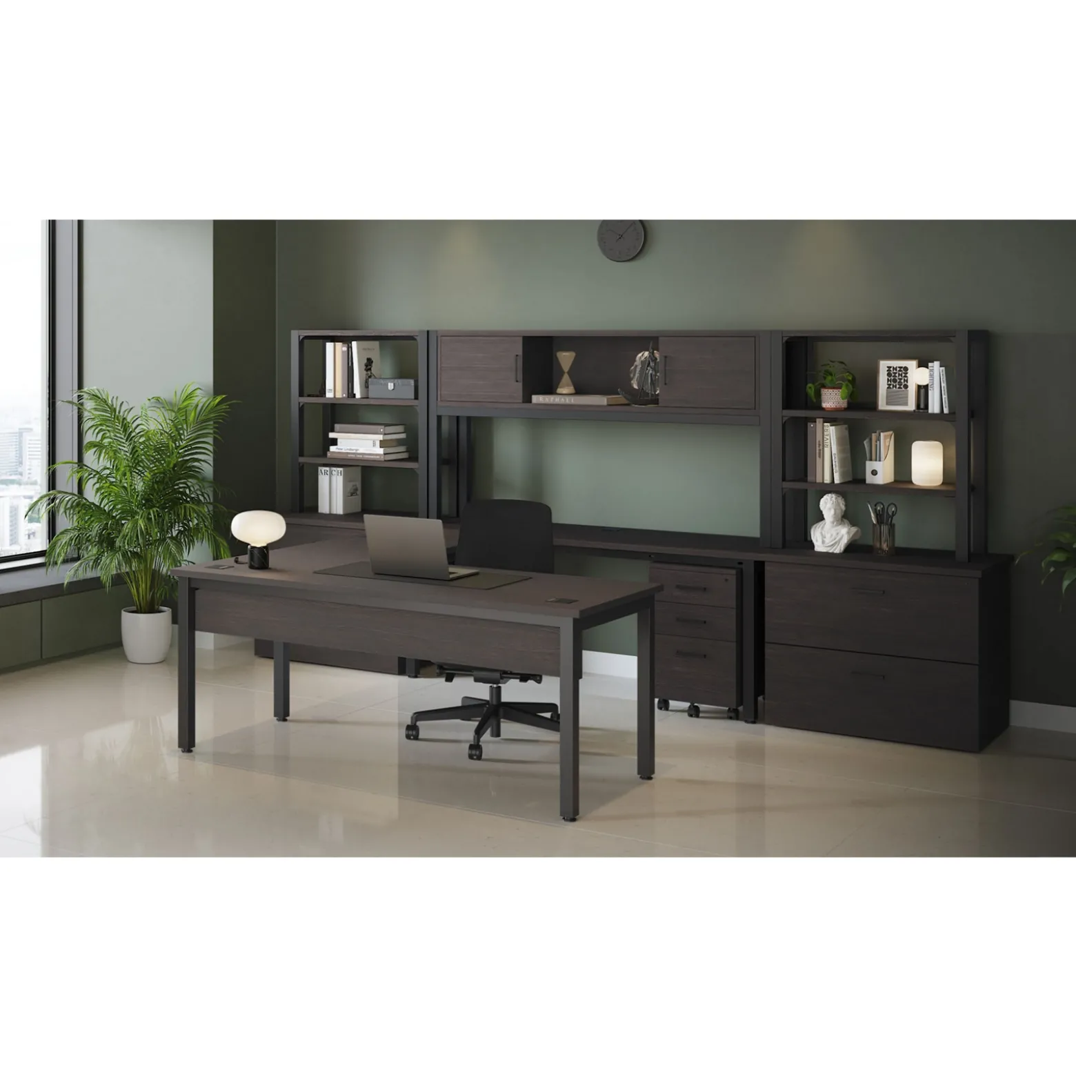 Cortez 60” Executive U-Desk w/ Hutch- 60"W x 100"D