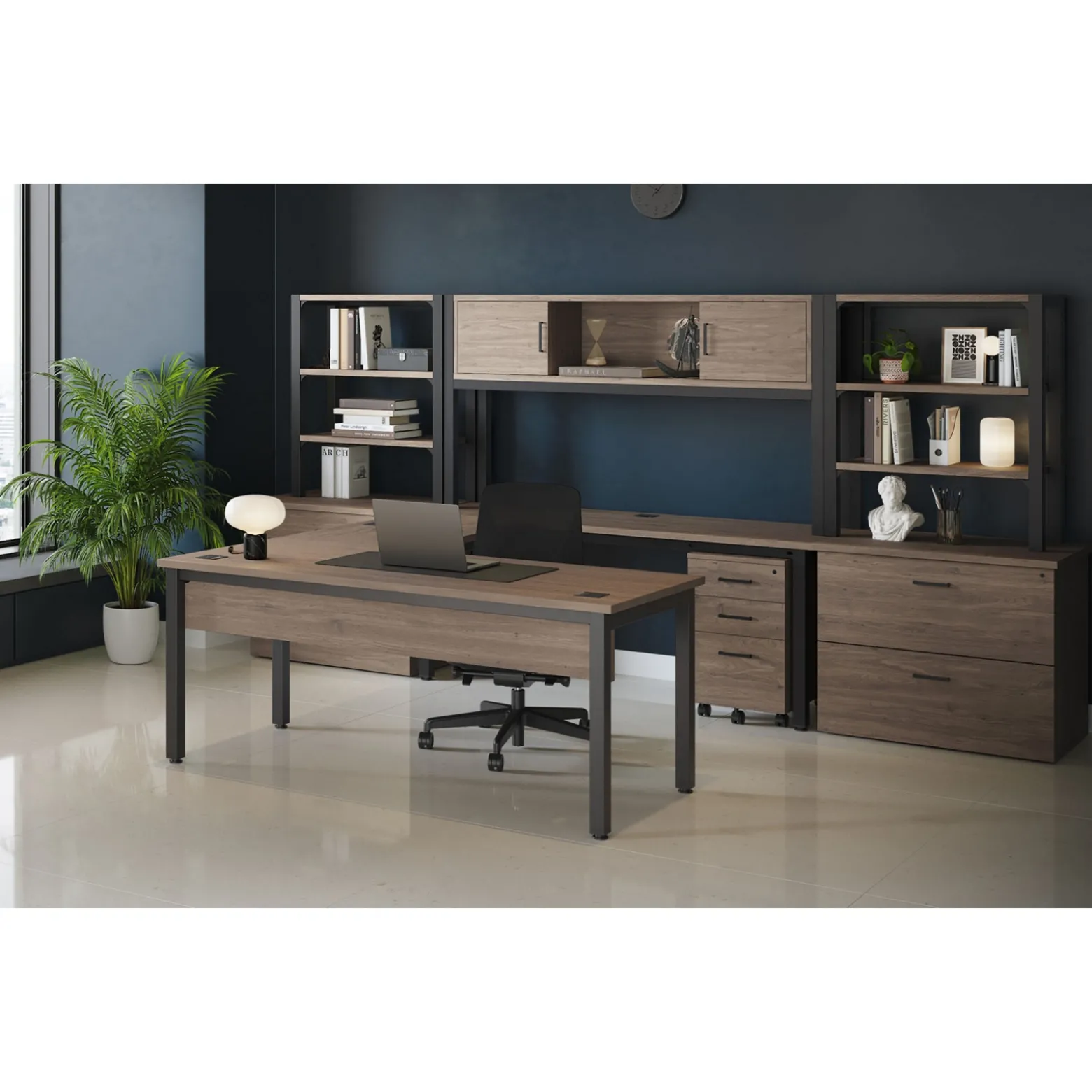 Cortez 60” Executive U-Desk w/ Hutch- 60"W x 100"D