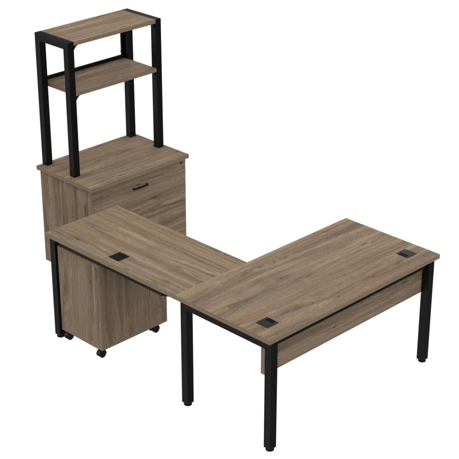 Cortez 60” L-Desk and Storage Set
