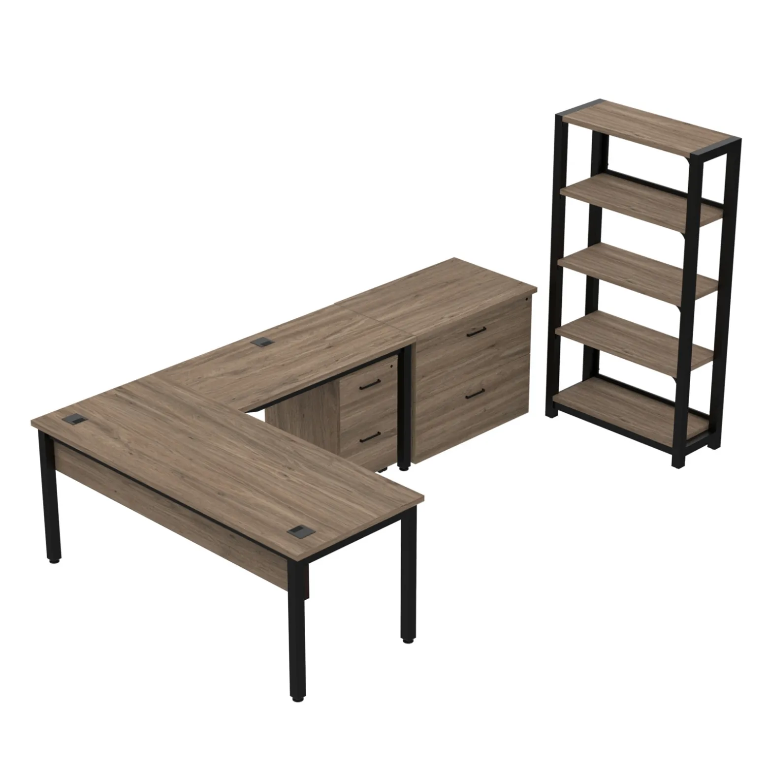 Cortez 72” L-Desk and Storage Set