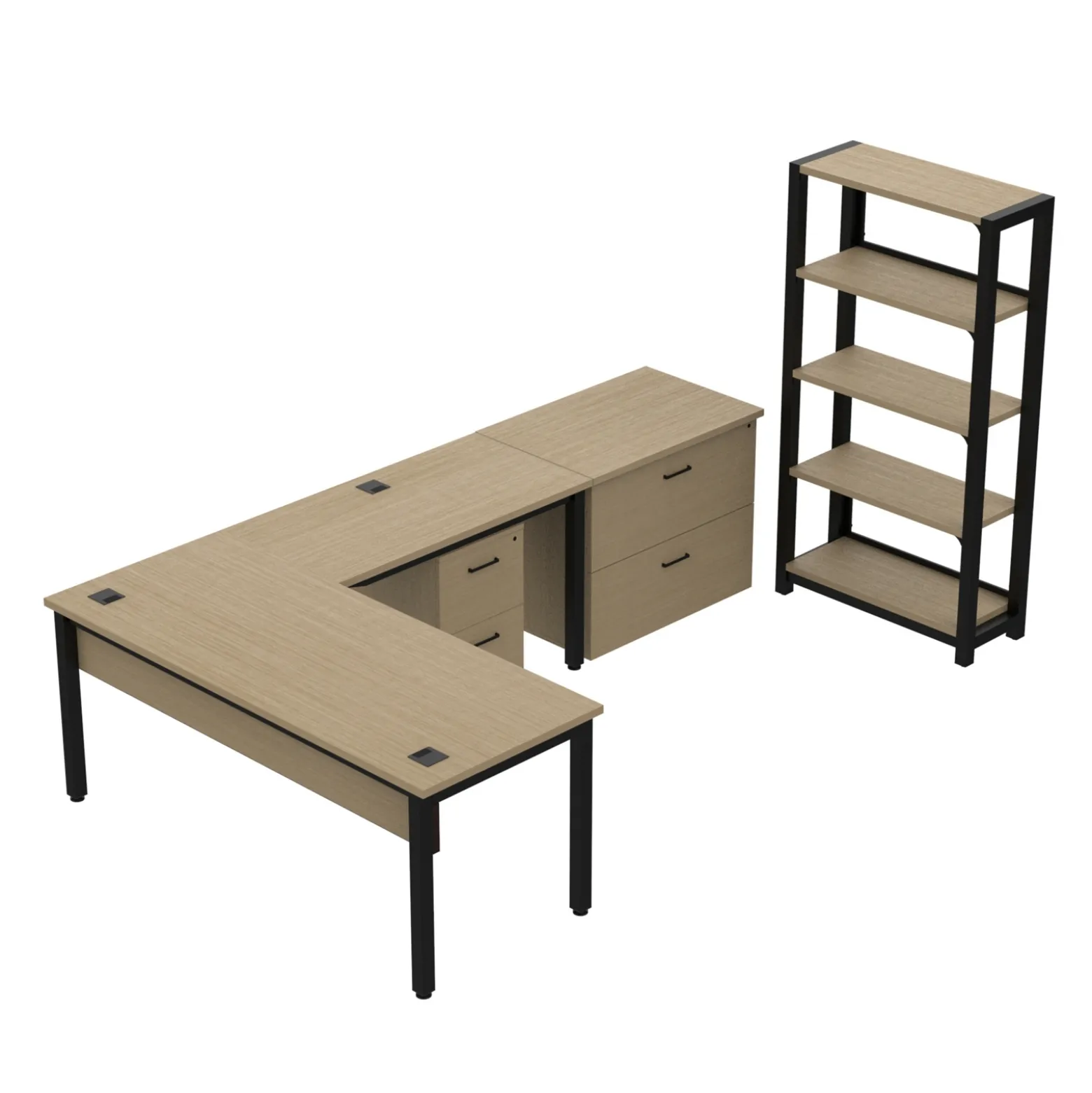 Cortez 72” L-Desk and Storage Set