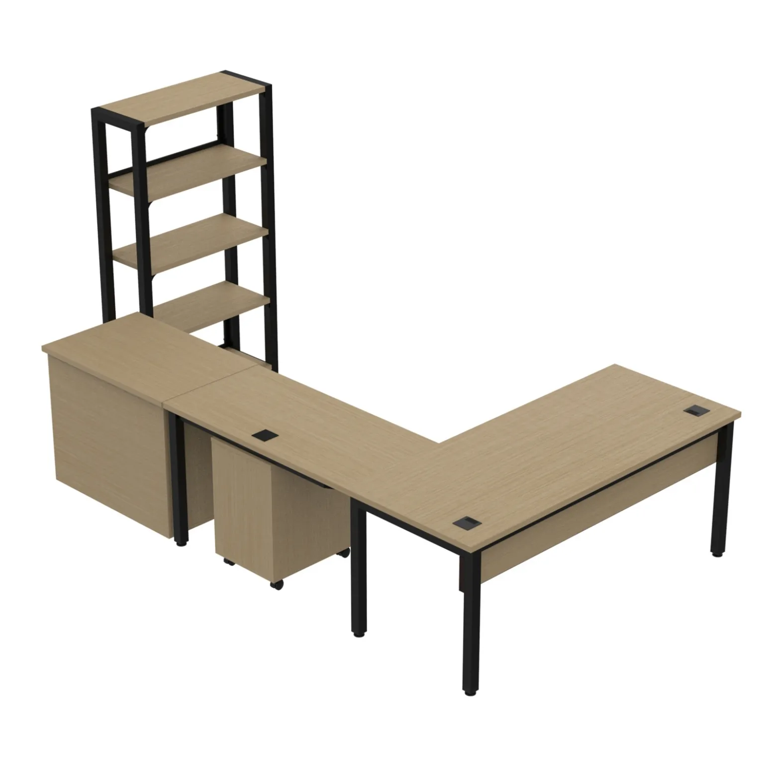 Cortez 72” L-Desk and Storage Set