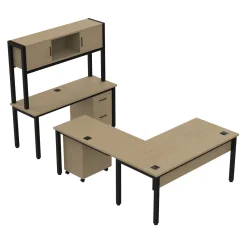Cortez 66" L-Desk and Storage Set