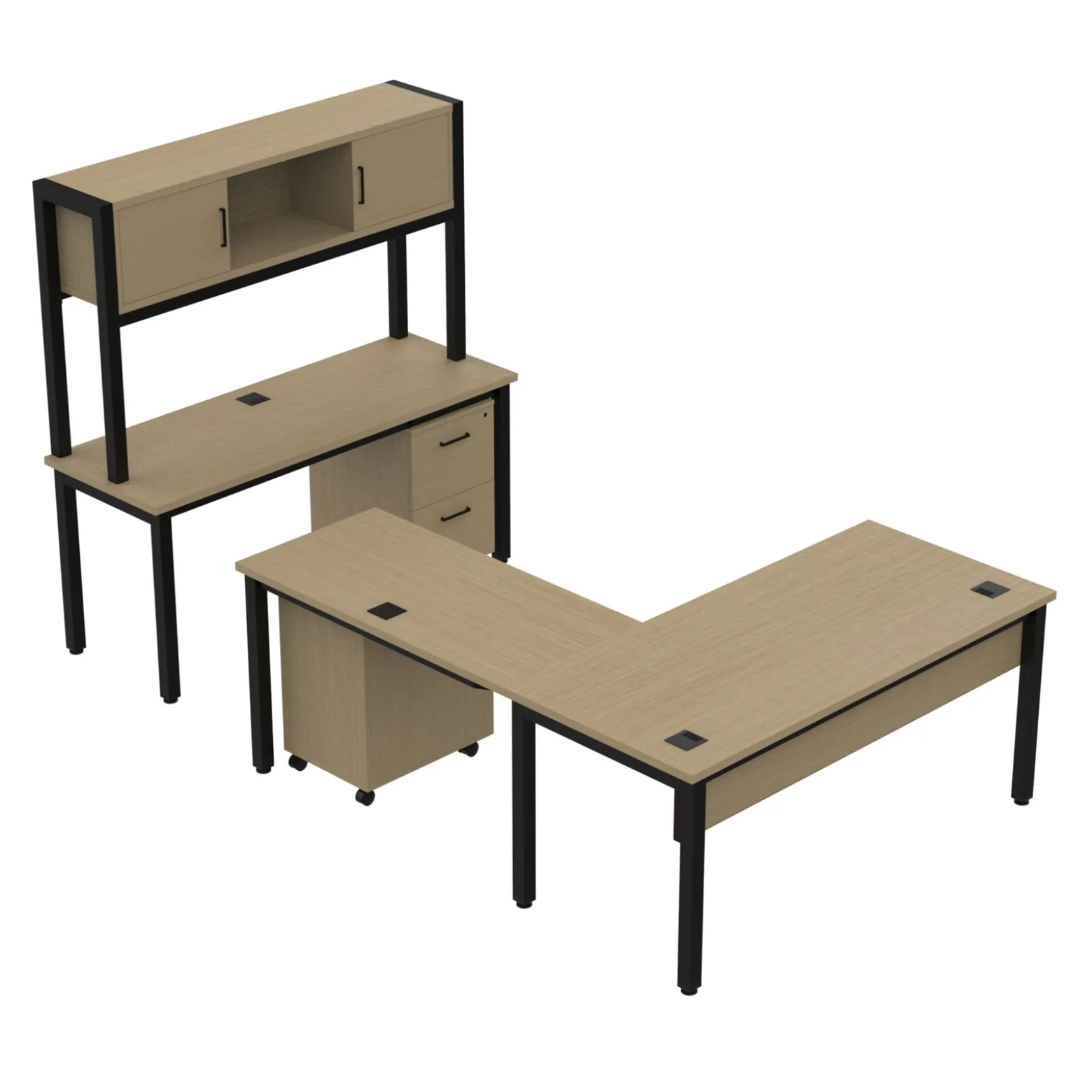 Cortez 66" L-Desk and Storage Set