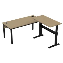 Cortez 66" L-Desk w/ Adjustable-Height Return - 66"Wx90"D