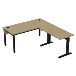 Cortez 66" L-Desk w/ Adjustable-Height Return - 66"Wx90"D