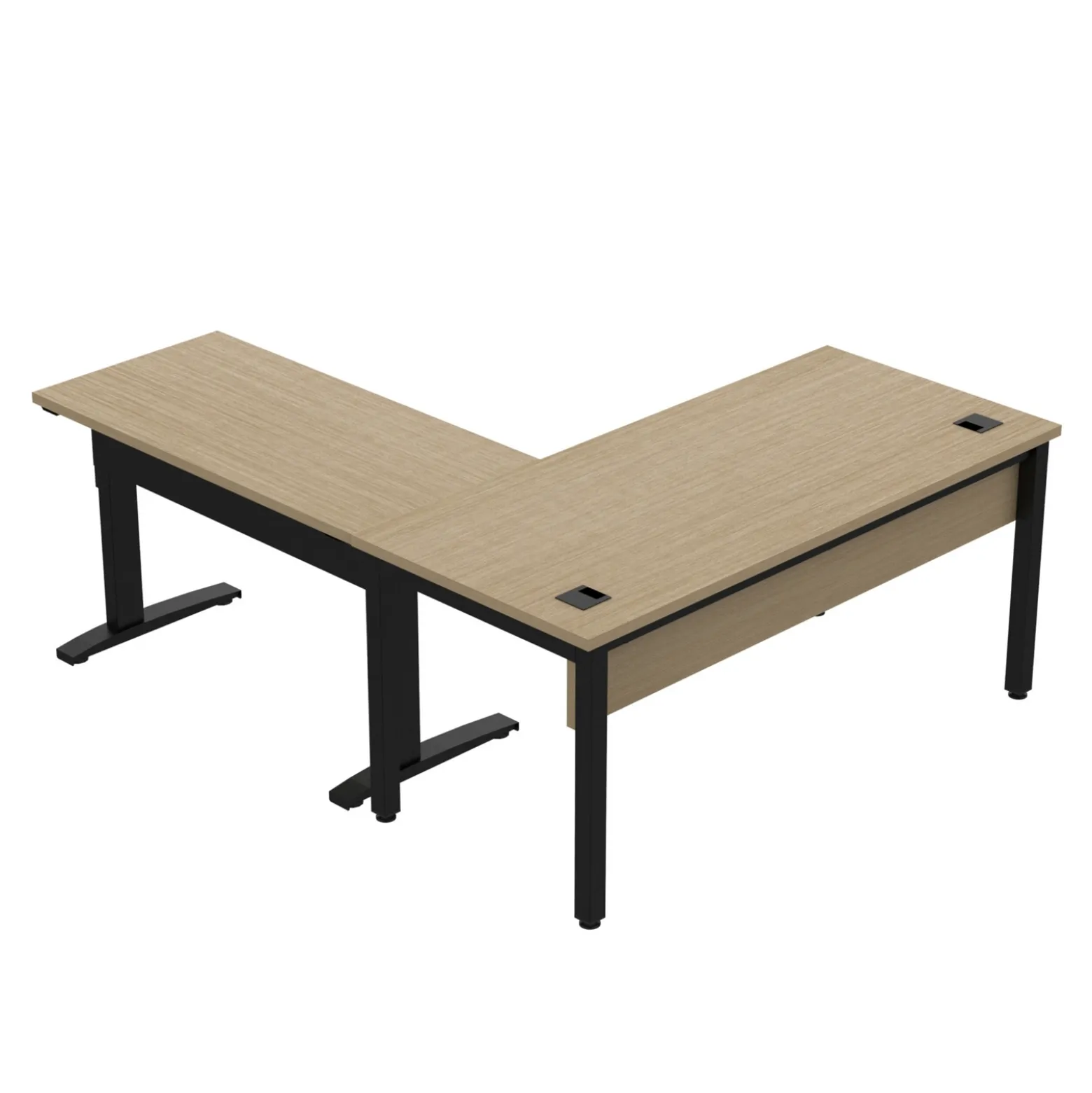 Cortez 66" L-Desk w/ Adjustable-Height Return - 66"Wx90"D