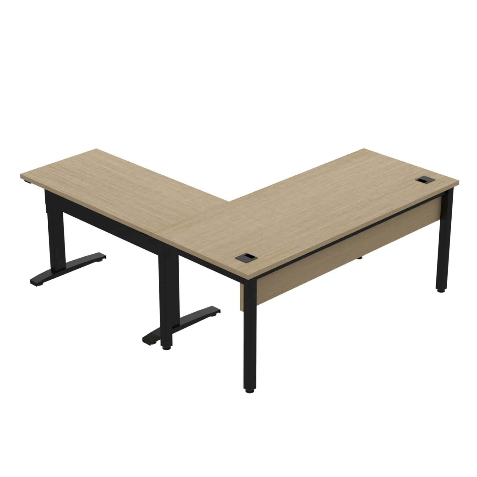 Cortez 72" L-Desk w/ Adjustable Height Return - 72"Wx77"D