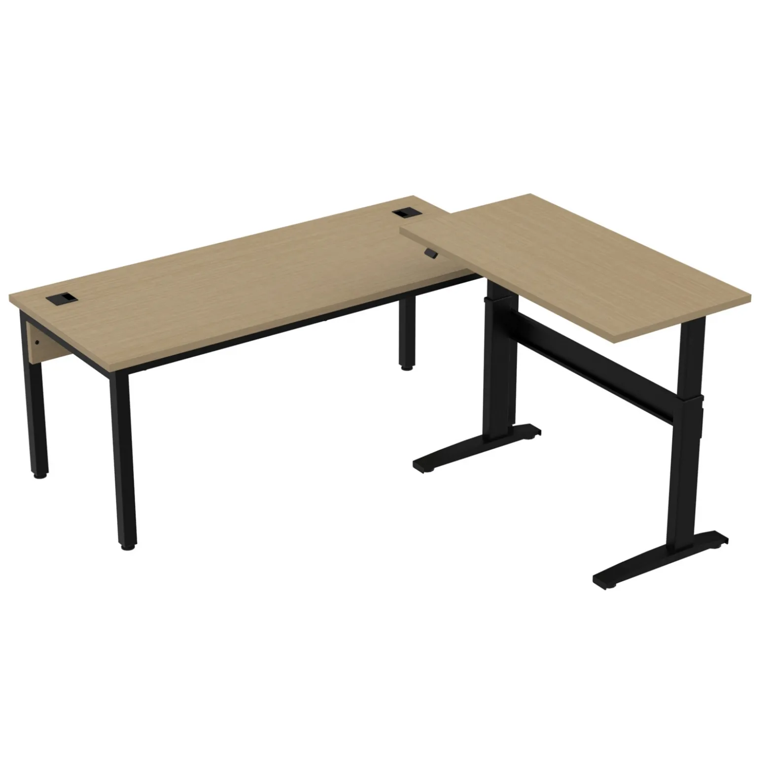 Cortez 72" L-Desk w/ Adjustable Height Return - 72"Wx77"D