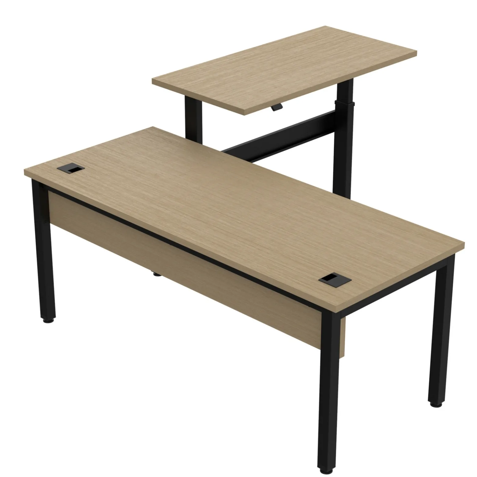 Cortez 72" L-Desk w/ Adjustable Height Return - 72"Wx77"D