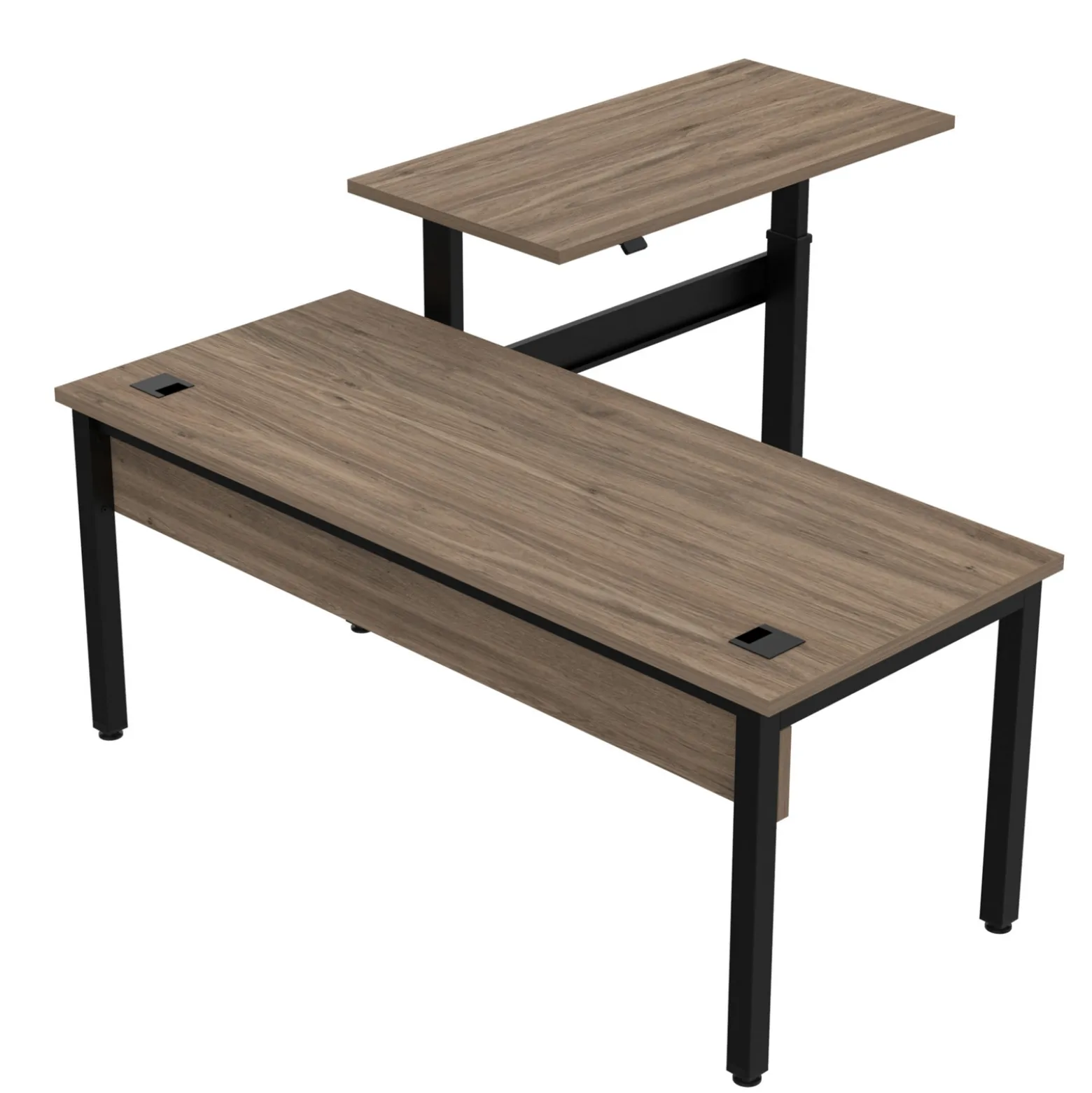 Cortez 72" L-Desk w/ Adjustable Height Return - 72"Wx77"D