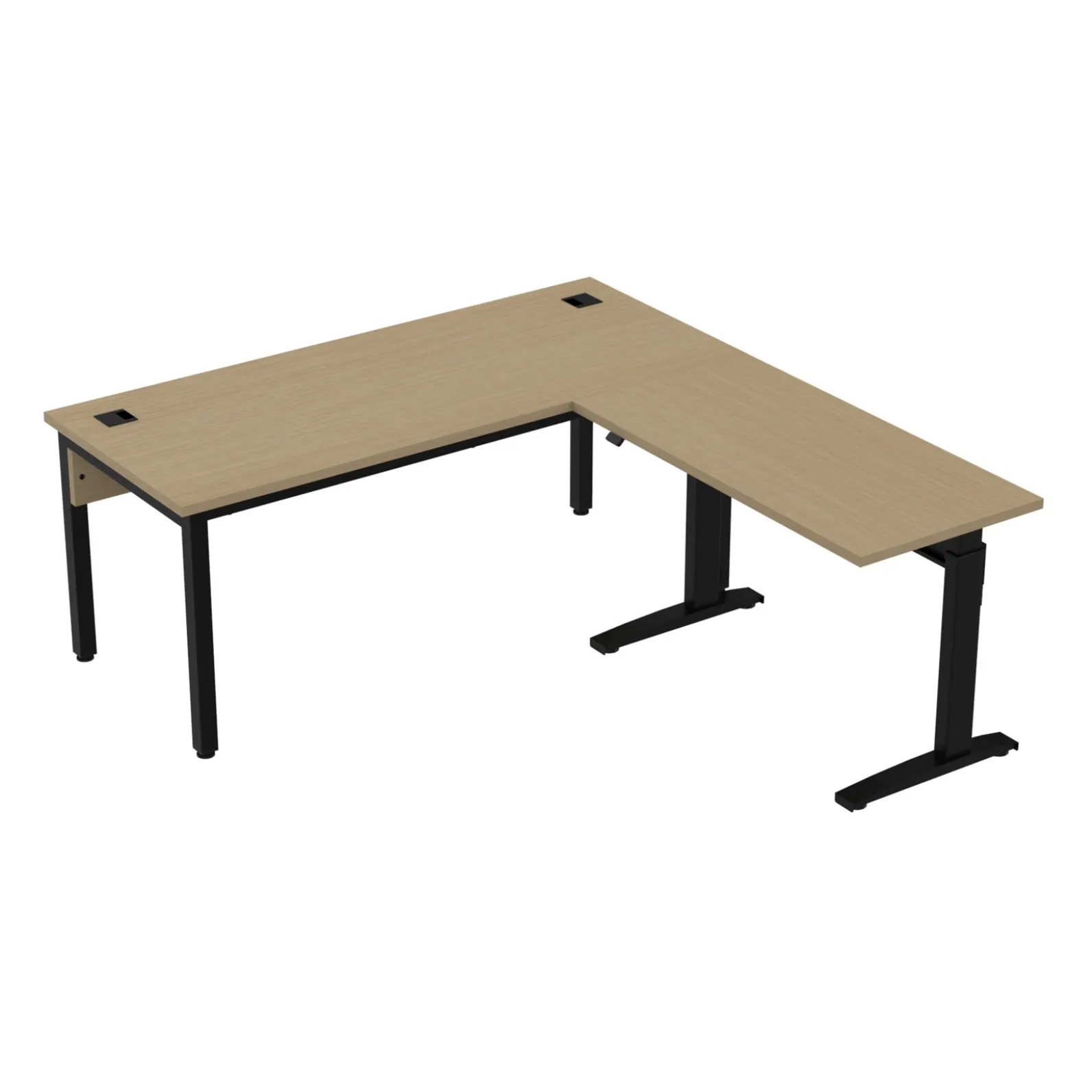 Cortez 72" L-Desk w/ Adjustable Height Return - 72"Wx77"D