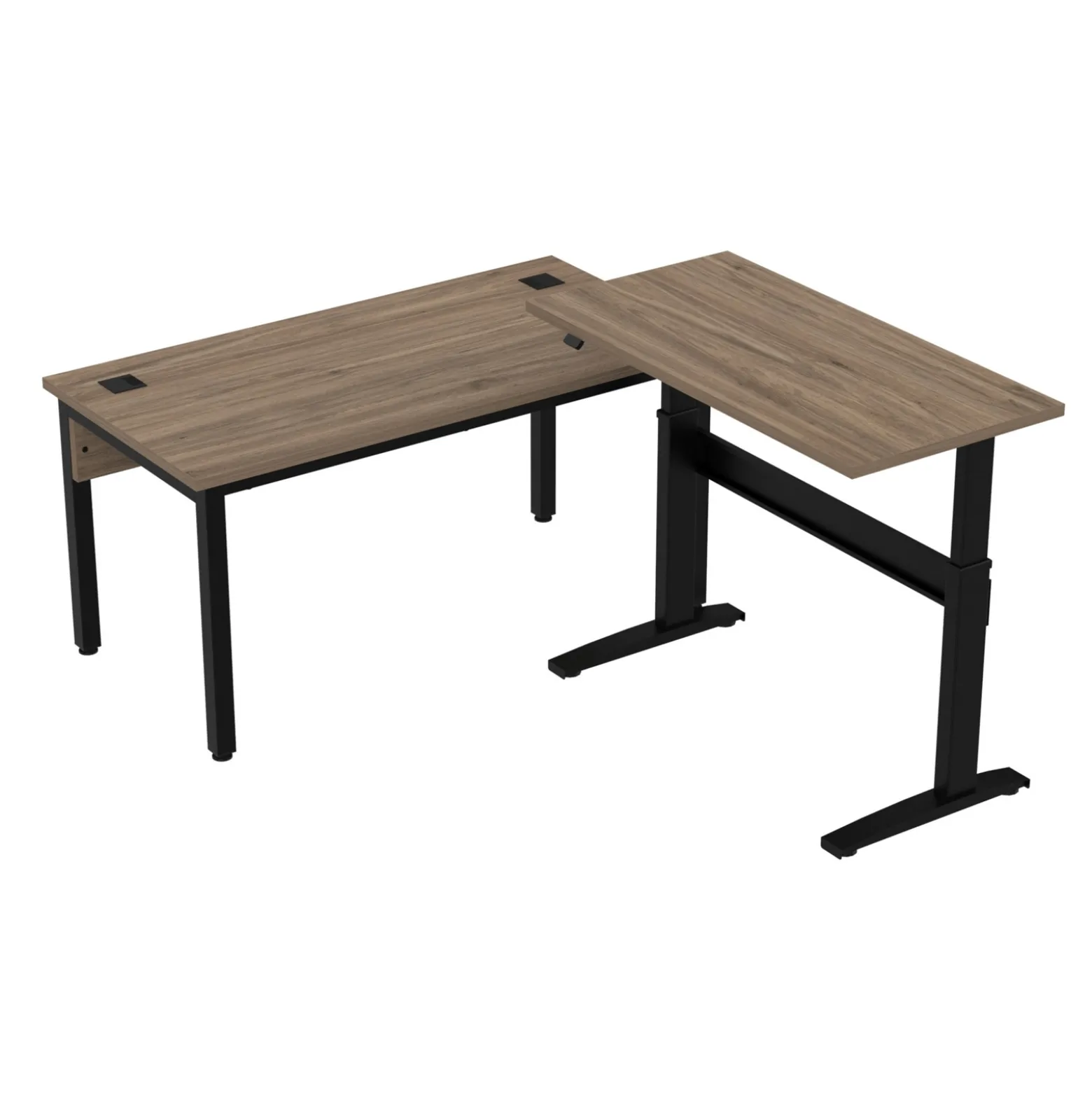Cortez 60" L-Desk w/ Adjustable-Height Return - 60"W x 84"D
