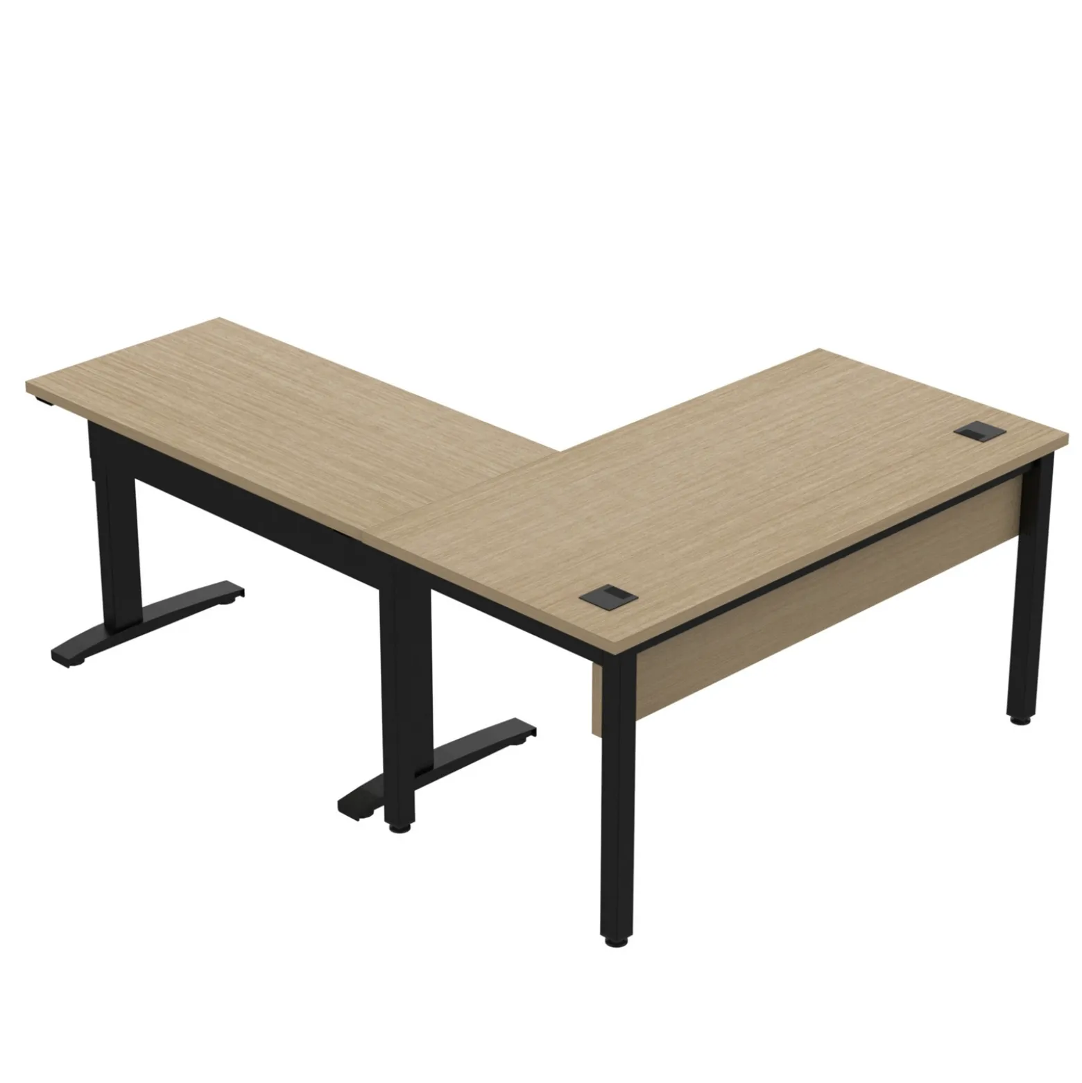 Cortez 60" L-Desk w/ Adjustable-Height Return - 60"W x 84"D
