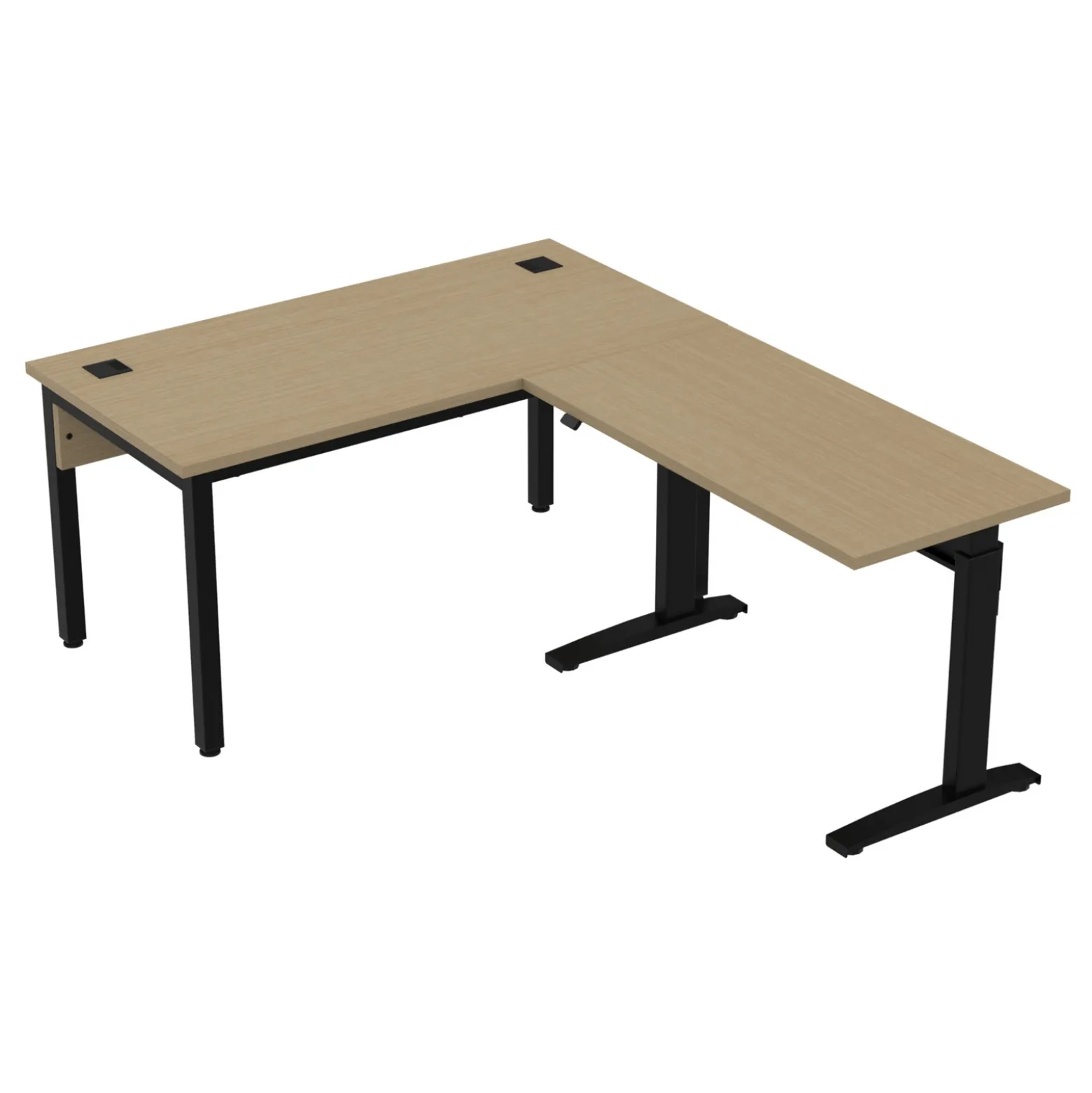 Cortez 60" L-Desk w/ Adjustable-Height Return - 60"W x 84"D