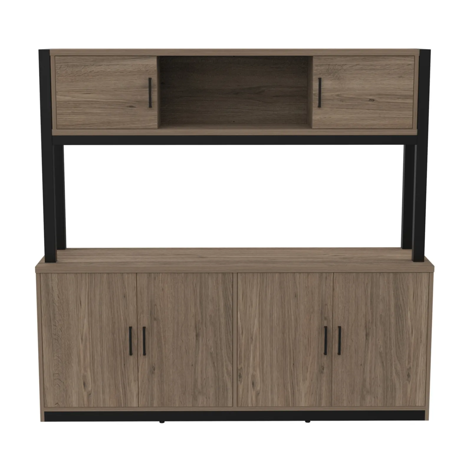 Cortez 72” Storage Credenza w/ Hutch - 72"Wx18"D