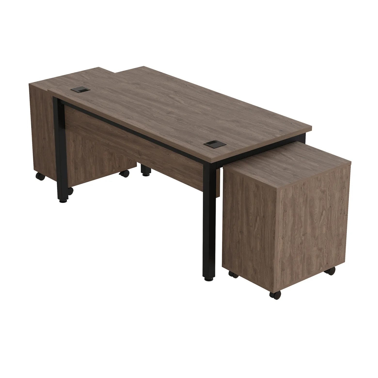 Cortez 60” Table Desk and Mobile Pedestals Set