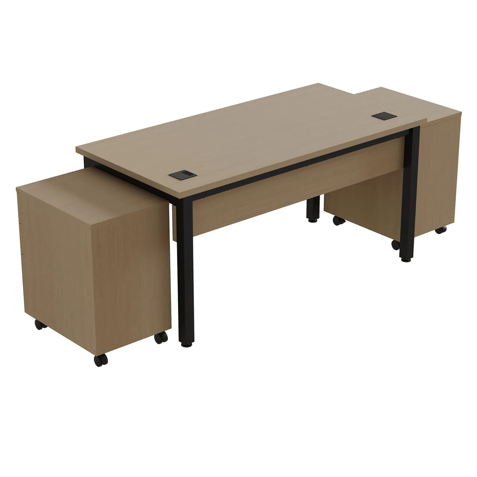 Cortez 60” Table Desk and Mobile Pedestals Set