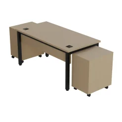 Cortez 60” Table Desk and Mobile Pedestals Set