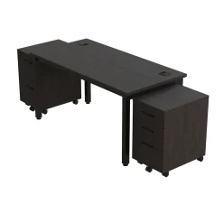 Cortez 60” Table Desk and Mobile Pedestals Set