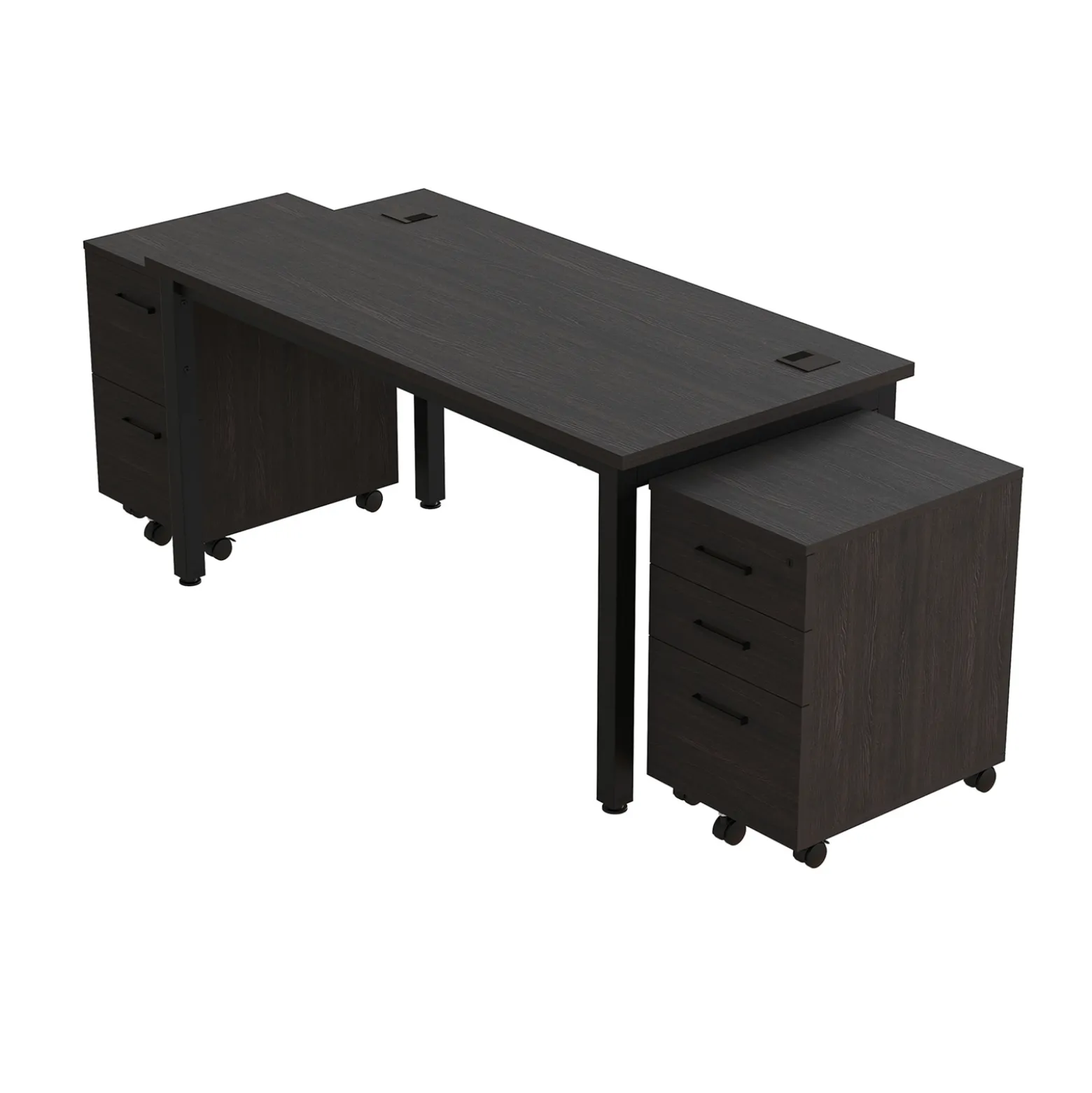 Cortez 60” Table Desk and Mobile Pedestals Set
