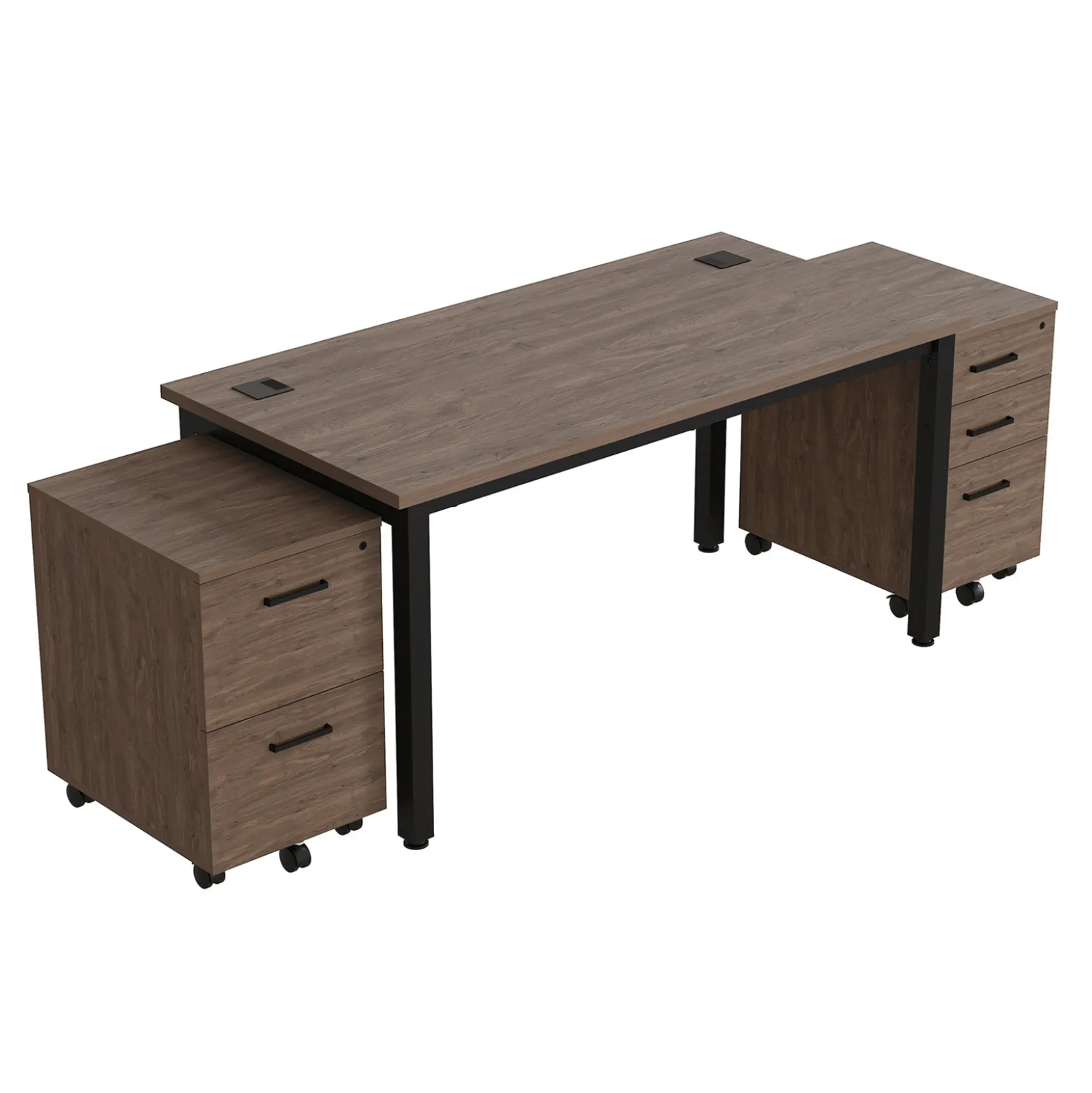 Cortez 60” Table Desk and Mobile Pedestals Set