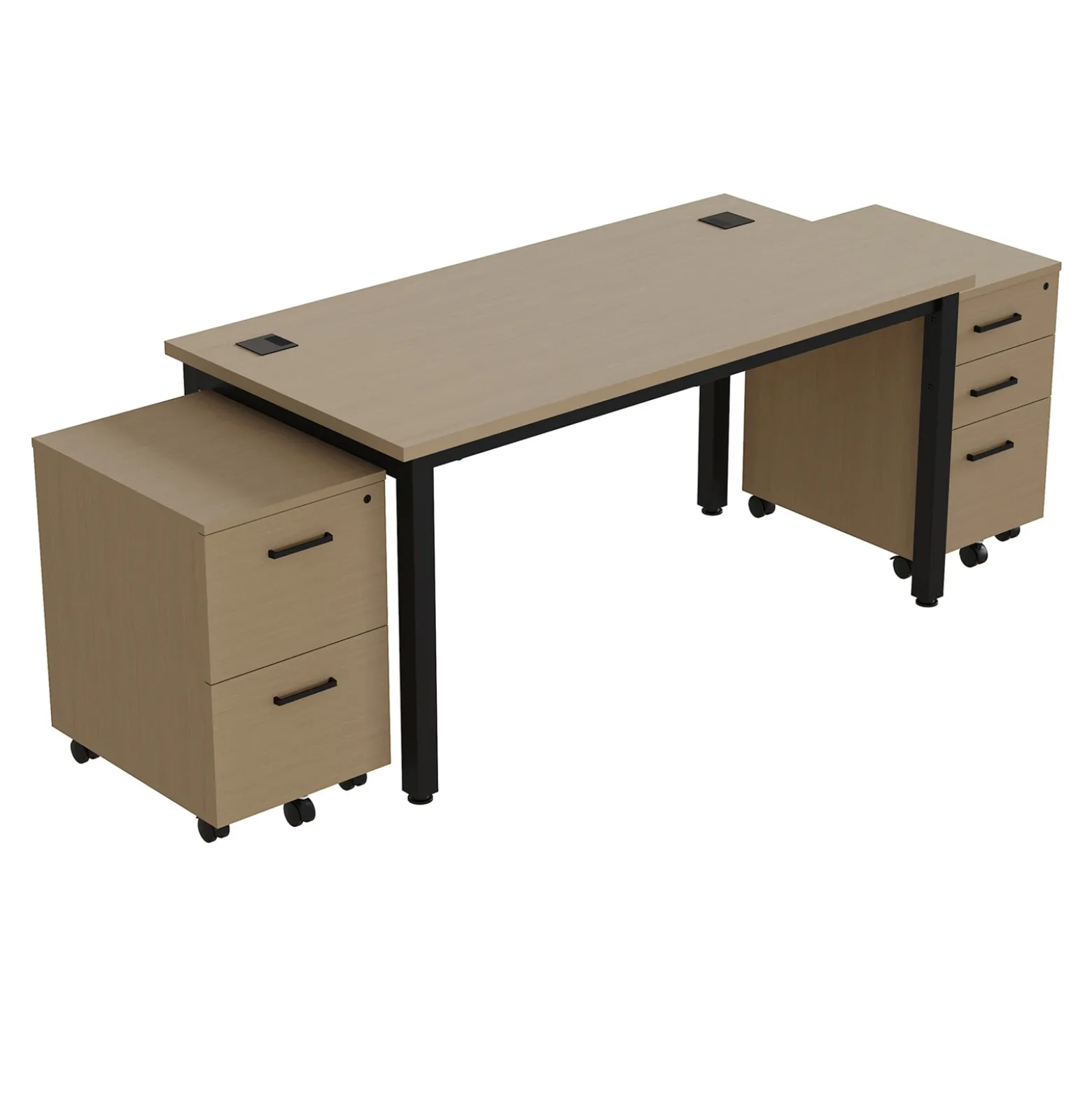 Cortez 60” Table Desk and Mobile Pedestals Set