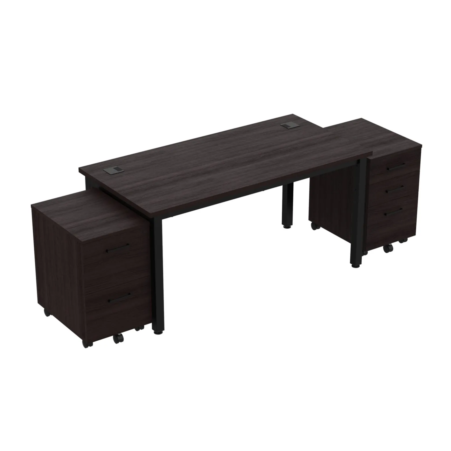 Cortez 60” Table Desk and Mobile Pedestals Set