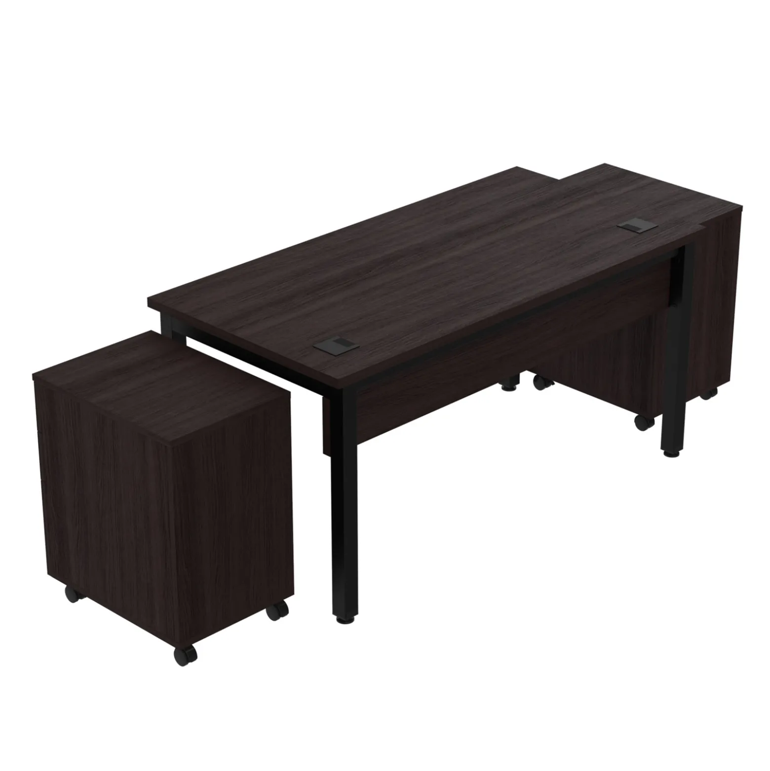 Cortez 60” Table Desk and Mobile Pedestals Set