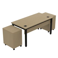 Cortez 60” Table Desk and Mobile Pedestals Set