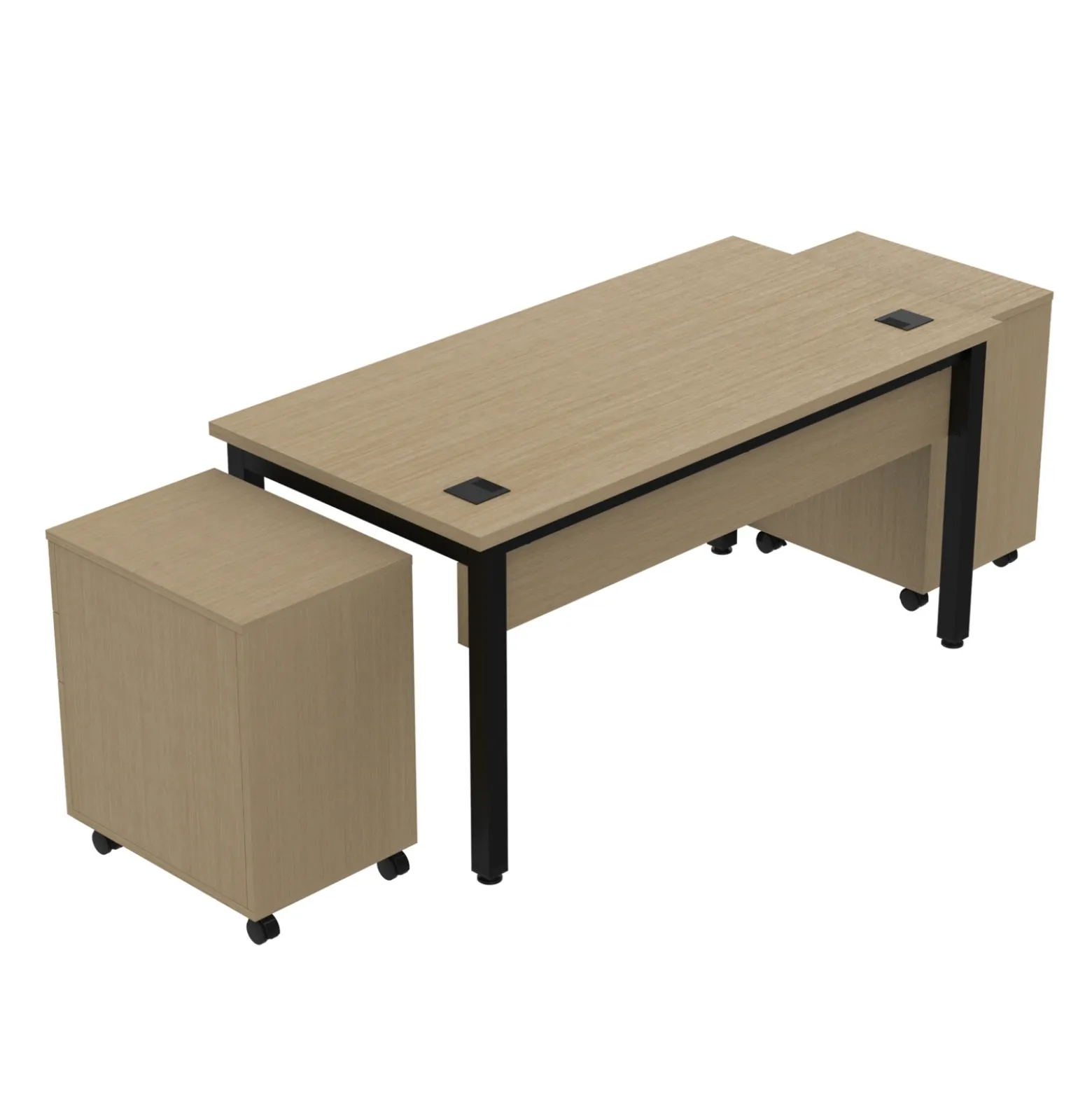 Cortez 60” Table Desk and Mobile Pedestals Set