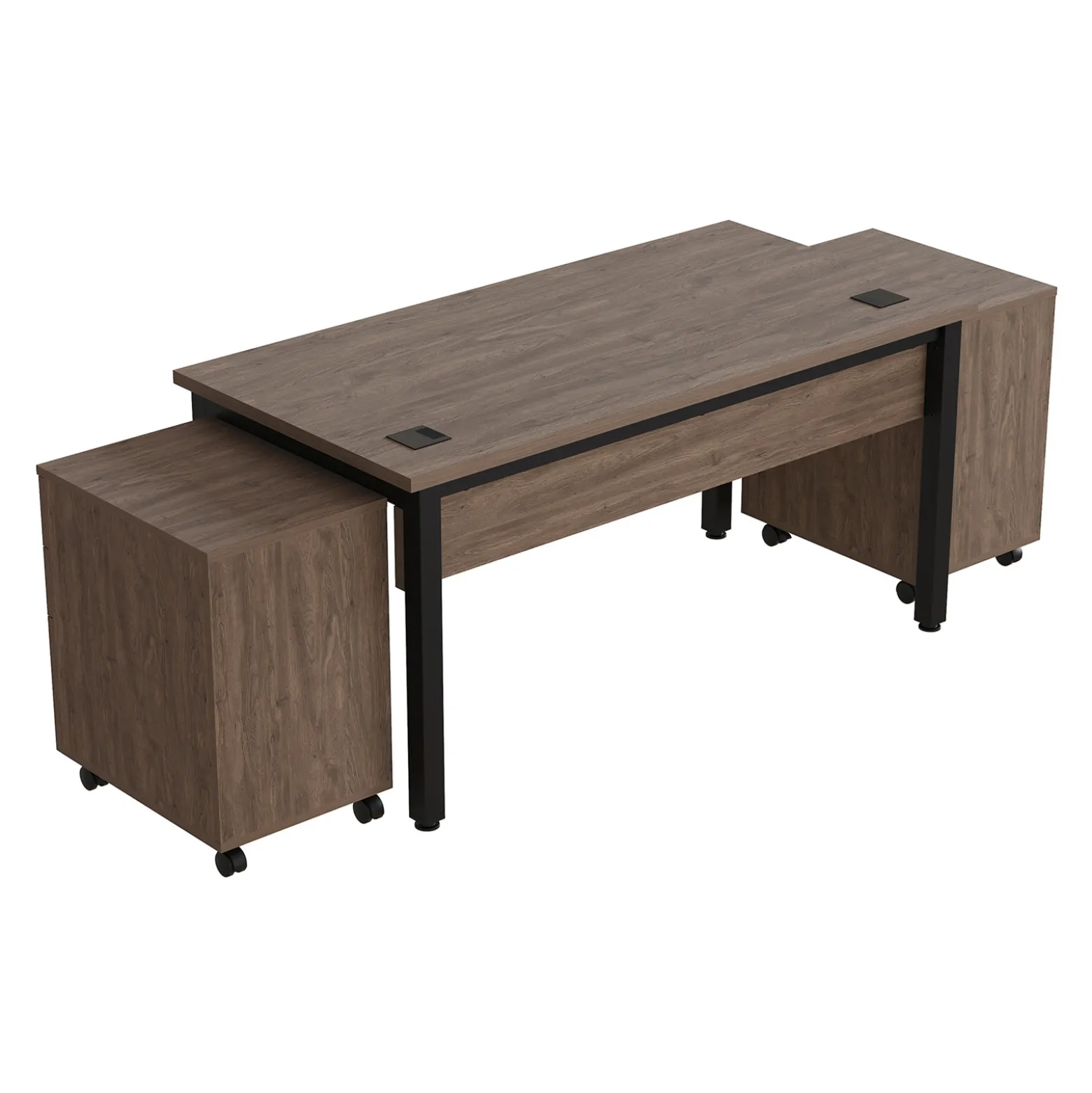 Cortez 60” Table Desk and Mobile Pedestals Set