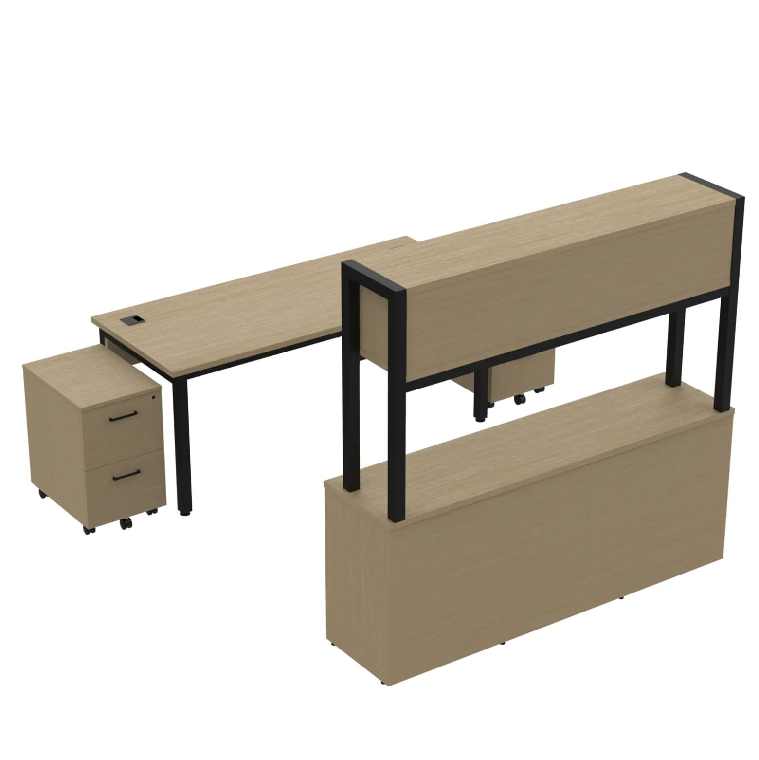 Cortez 72” Table Desk and Storage Set