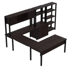 Cortez 72” U-Desk and Hutch Storage Set
