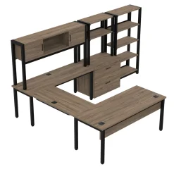 Cortez 72” U-Desk and Hutch Storage Set