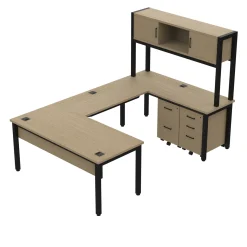 Cortez 66” U-Desk and Storage Set