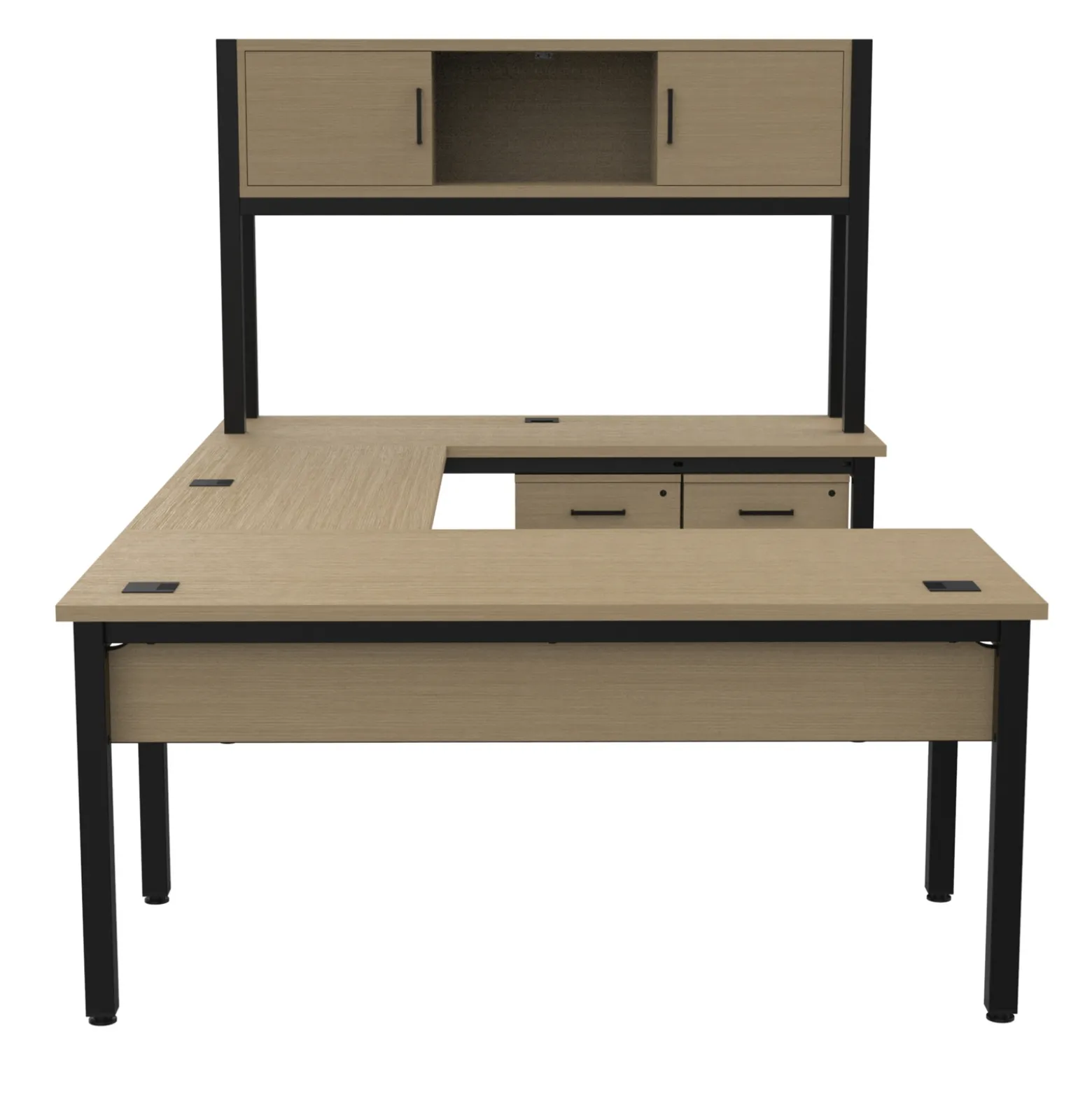 Cortez 66” U-Desk and Storage Set
