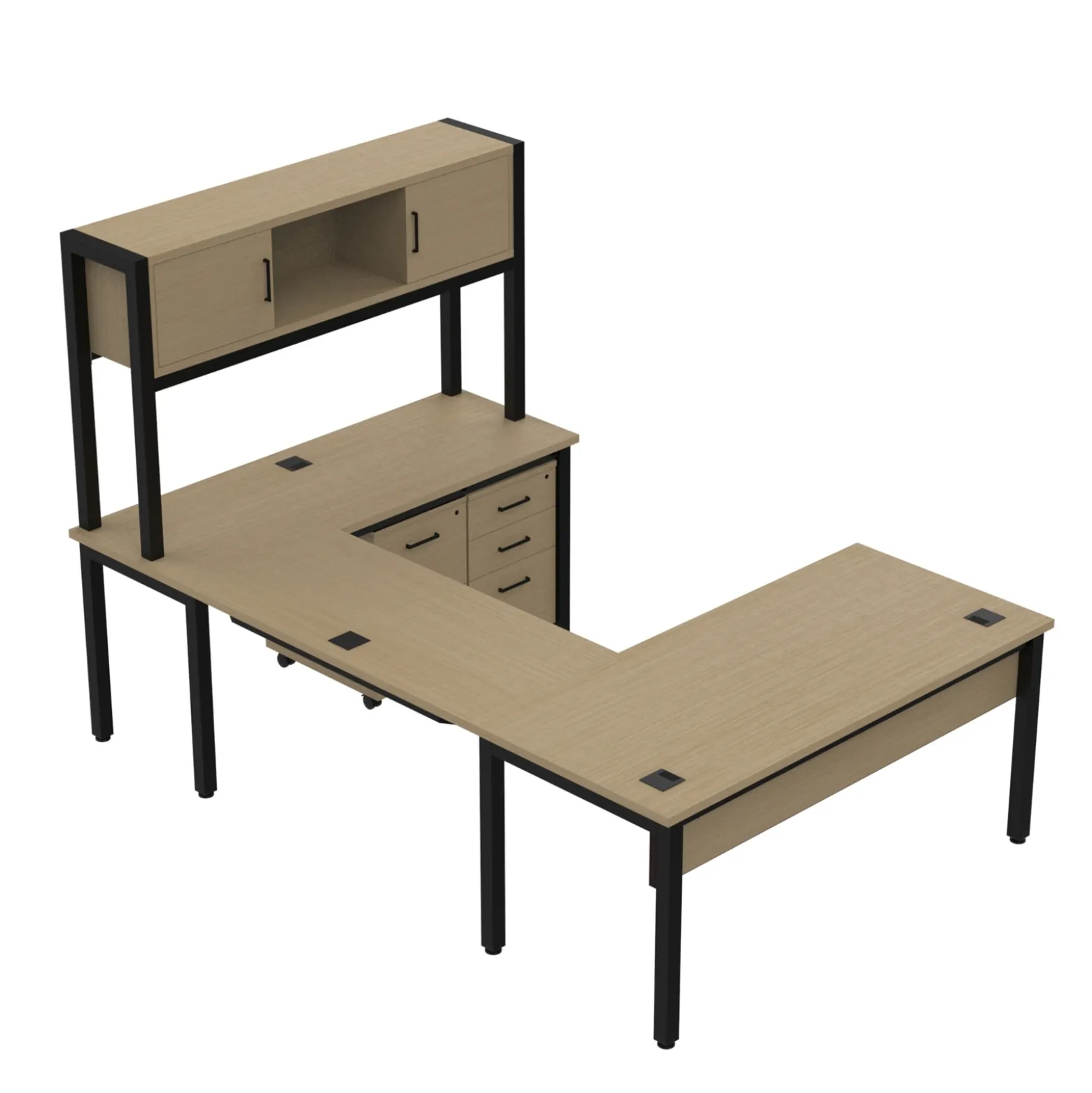 Cortez 66” U-Desk and Storage Set