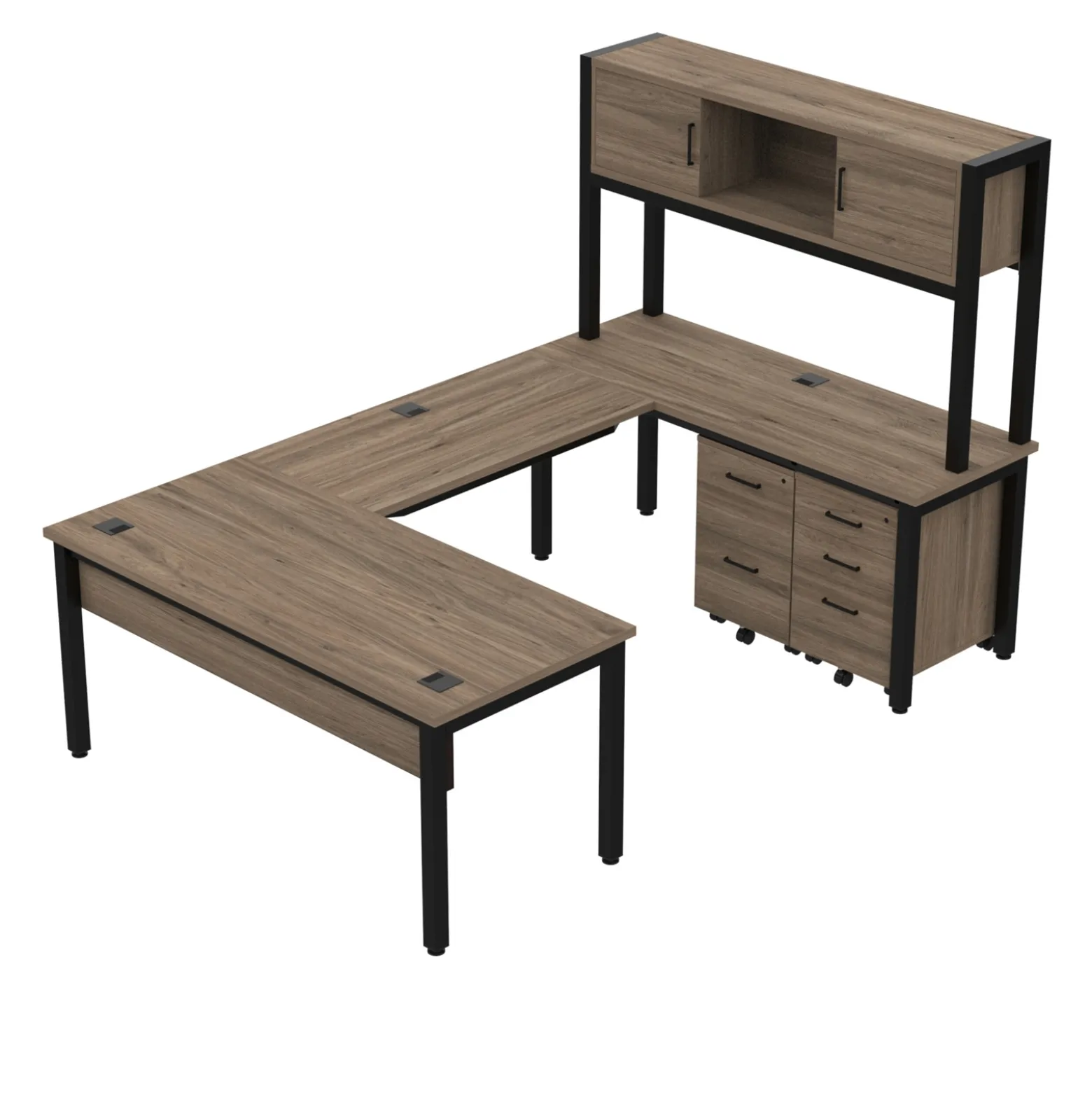 Cortez 66” U-Desk and Storage Set