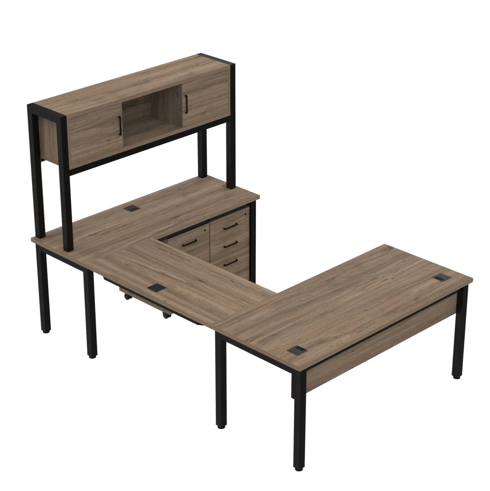 Cortez 66” U-Desk and Storage Set