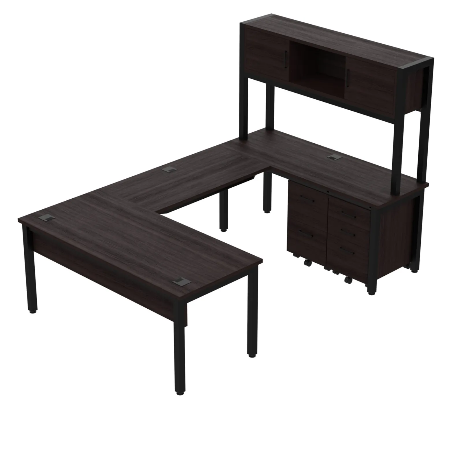 Cortez 66” U-Desk and Storage Set