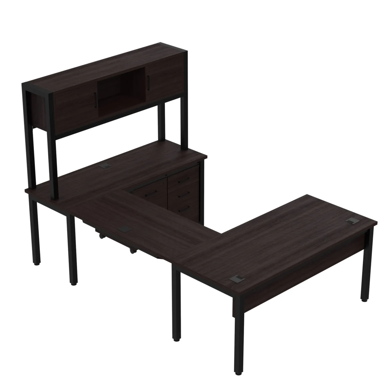 Cortez 66” U-Desk and Storage Set
