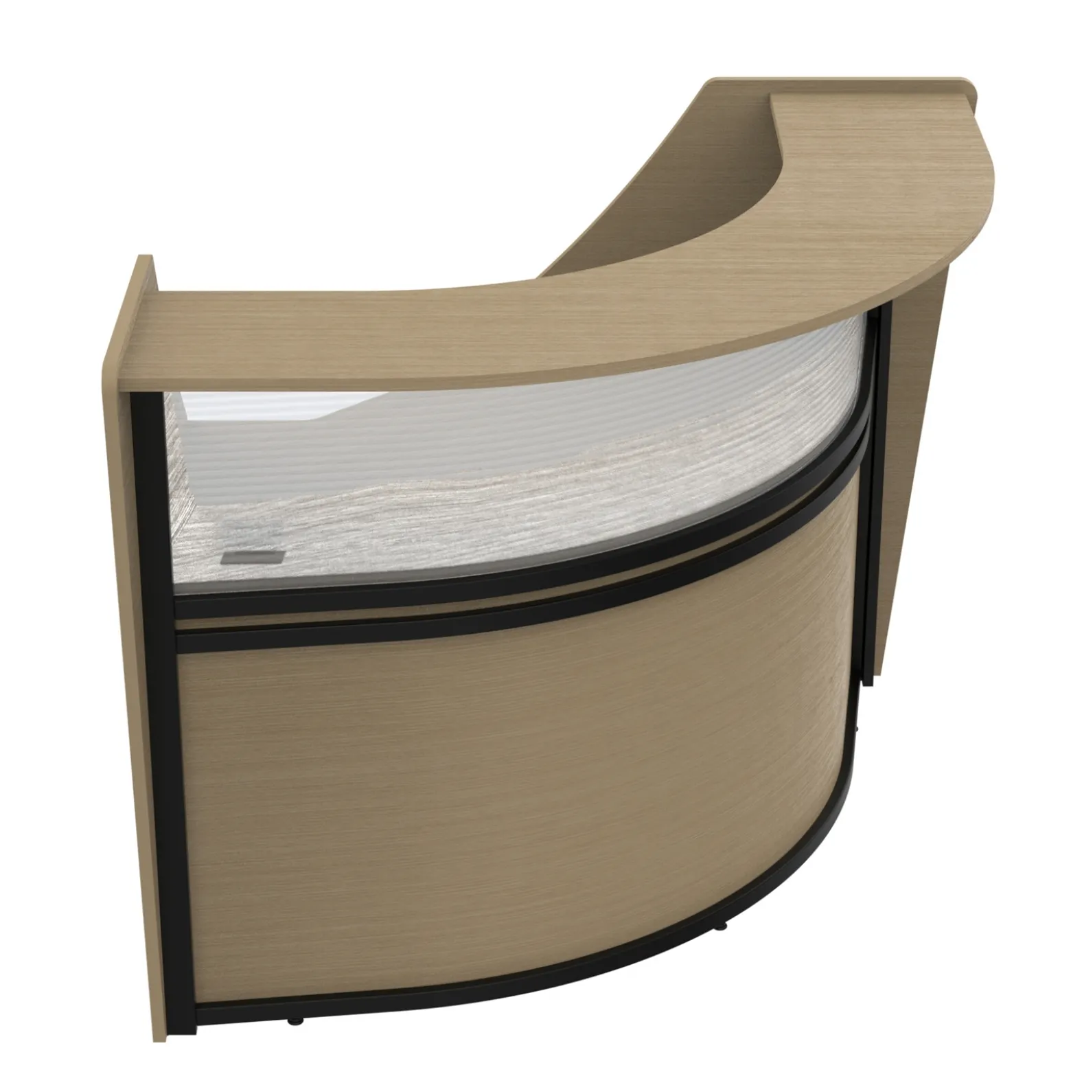 Cortez Angled Reception Desk Add-On - 74.1"Wx47.38"D