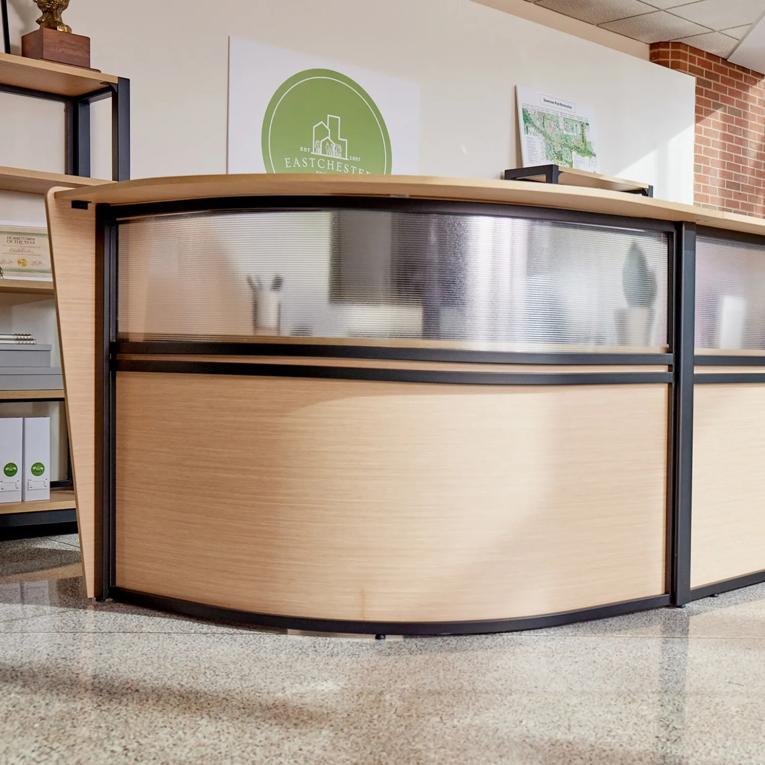 Cortez Angled Reception Desk Add-On - 74.1"Wx47.38"D
