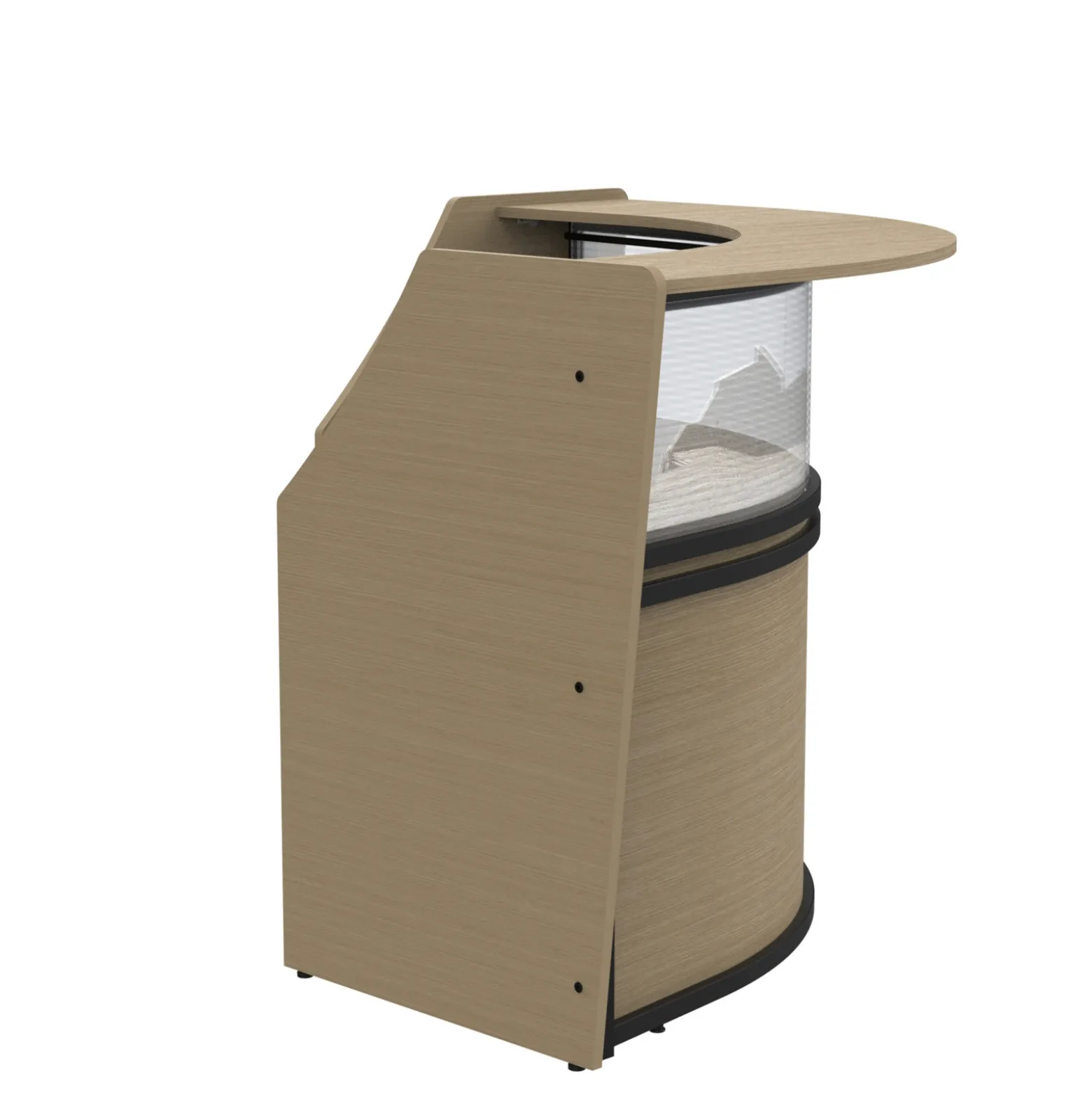 Cortez Angled Reception Desk Add-On - 74.1"Wx47.38"D