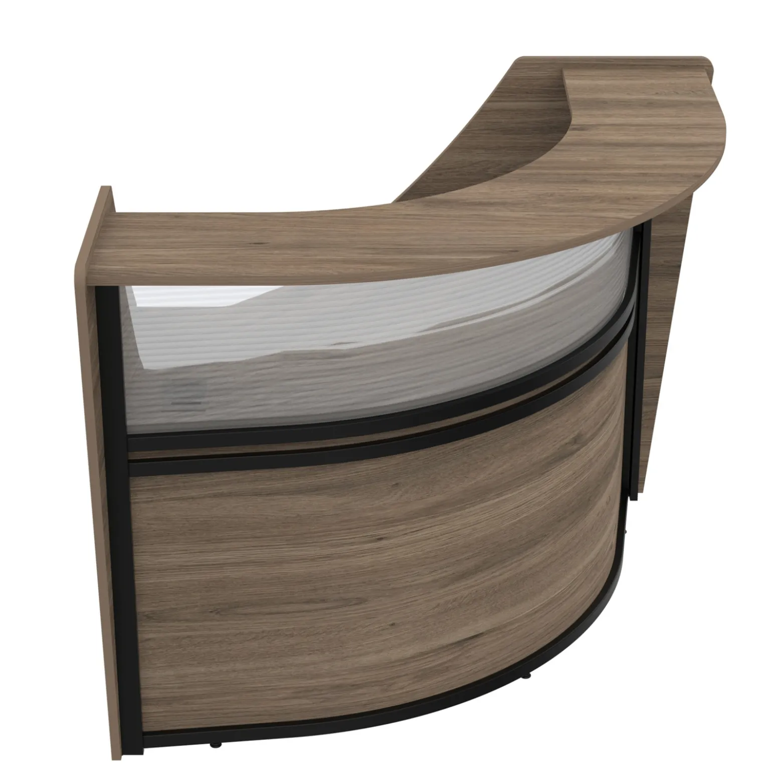 Cortez Angled Reception Desk Add-On - 74.1"Wx47.38"D