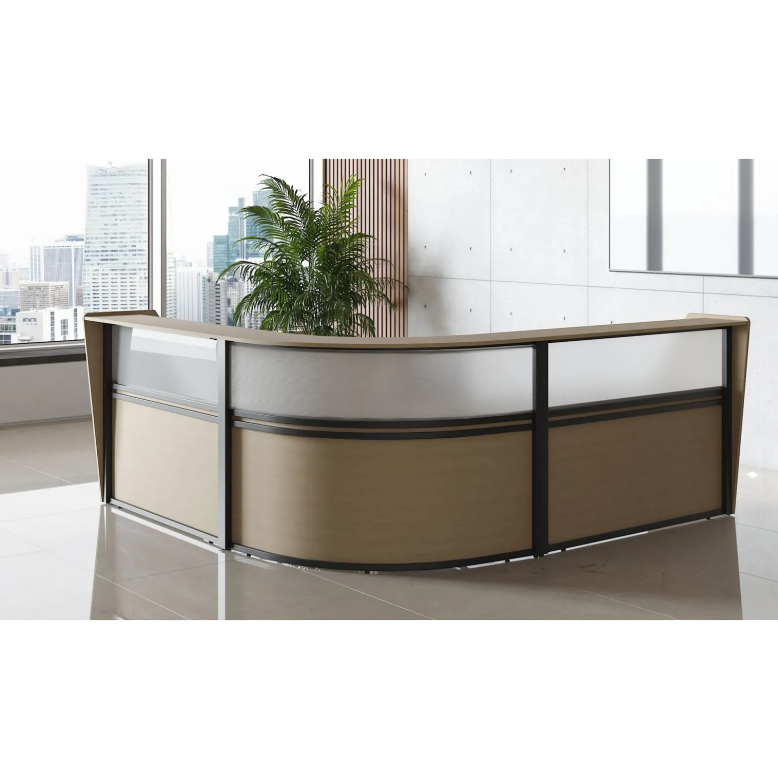 Cortez Curved Reception Desk - 121"W x 121"D