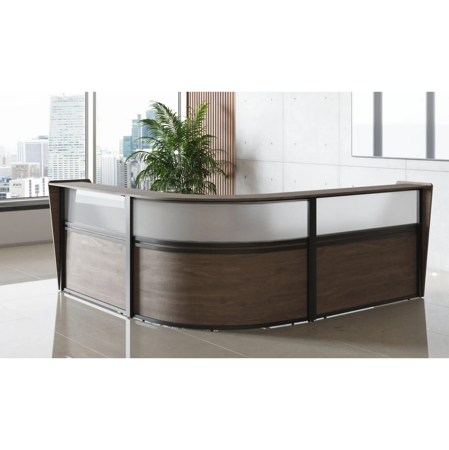 Cortez Curved Reception Desk - 121"W x 121"D